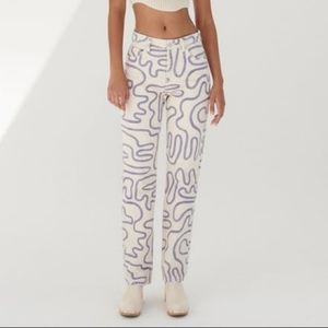 Zara blue squiggle print jeans